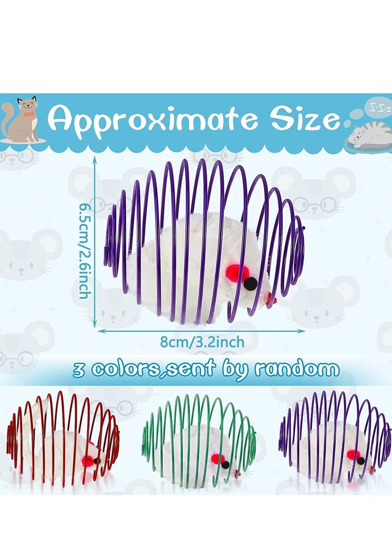 SYOSI - 5 Pcs Cat Spring Balls Stretchable Cat Springs Toys Interactive Cat Toys Rolling Cat Balls Colorful Playful Coils Spring Action Toy Caged Rats for Kitten Cat Pet Supplies Indoor Play, Random Color - Image 1