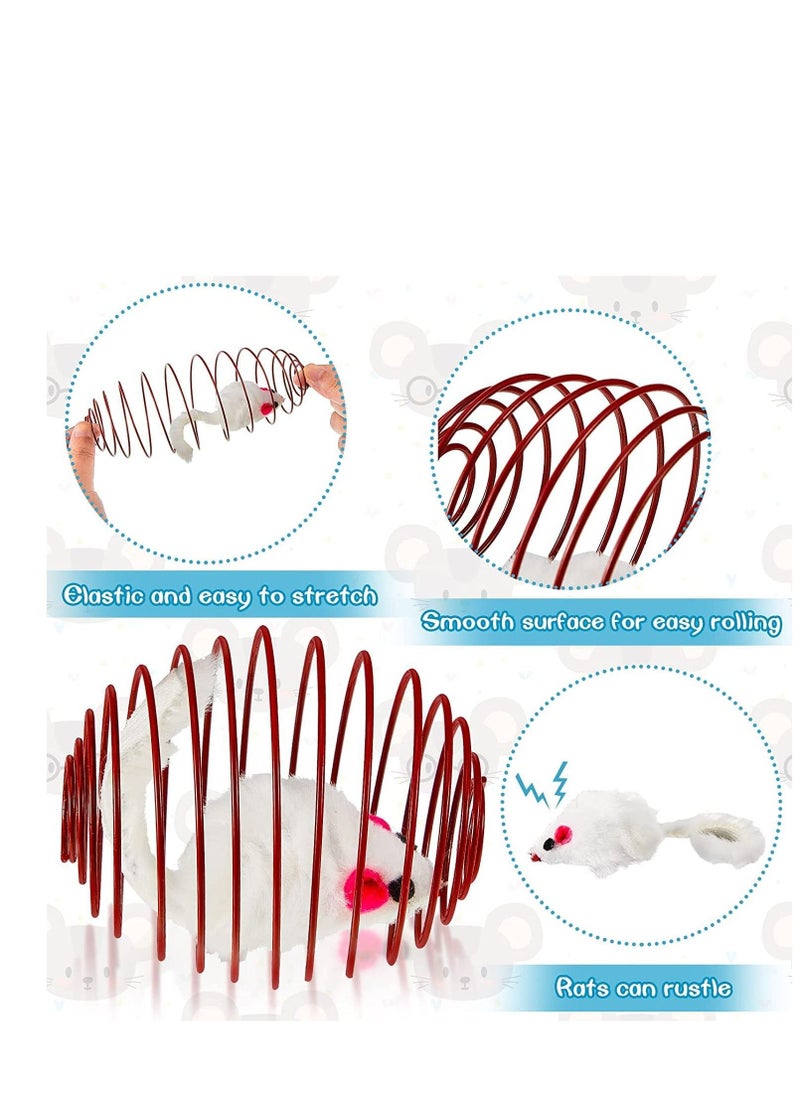 SYOSI - 5 Pcs Cat Spring Balls Stretchable Cat Springs Toys Interactive Cat Toys Rolling Cat Balls Colorful Playful Coils Spring Action Toy Caged Rats for Kitten Cat Pet Supplies Indoor Play, Random Color - Image 1