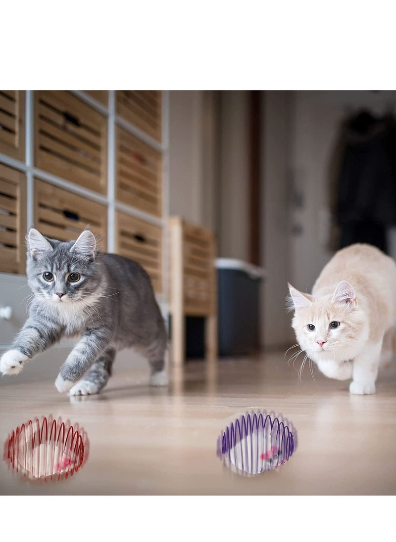 SYOSI - 5 Pcs Cat Spring Balls Stretchable Cat Springs Toys Interactive Cat Toys Rolling Cat Balls Colorful Playful Coils Spring Action Toy Caged Rats for Kitten Cat Pet Supplies Indoor Play, Random Color - Image 1