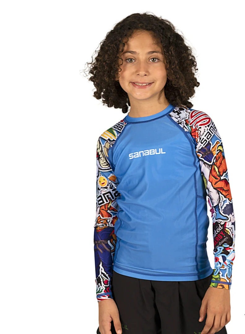 Sanabul  SB KIDS RASH GUARD ROAR RAGE BLUE MEDIUM  - Image 1