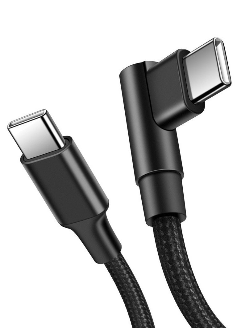 60W 2 Pack 6+6FT Type C to Type C Fast Charging Cable USBC to USBC Cord 90 Degree USB C Cable Right Angle for iPhone 16 15 Samsung Galaxy S24 S23 iPad MacBook Pixel USB C Charger - Image 3
