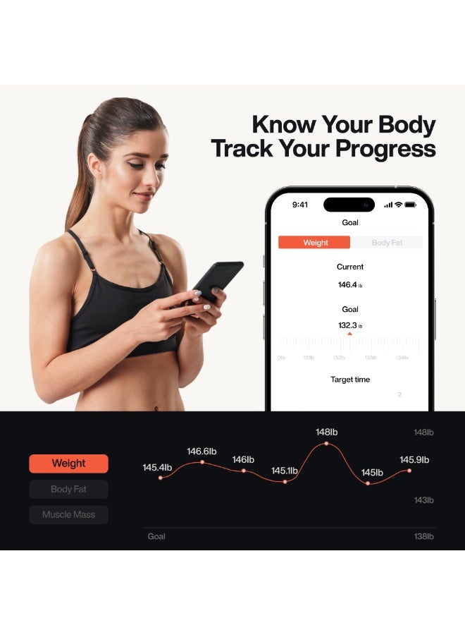 Speediance Smart Body Fat Scale with LED Display, Measures Weight, BMI, Supports Multi-Mode, Max Weight 180kg/396 lbs - Image 5