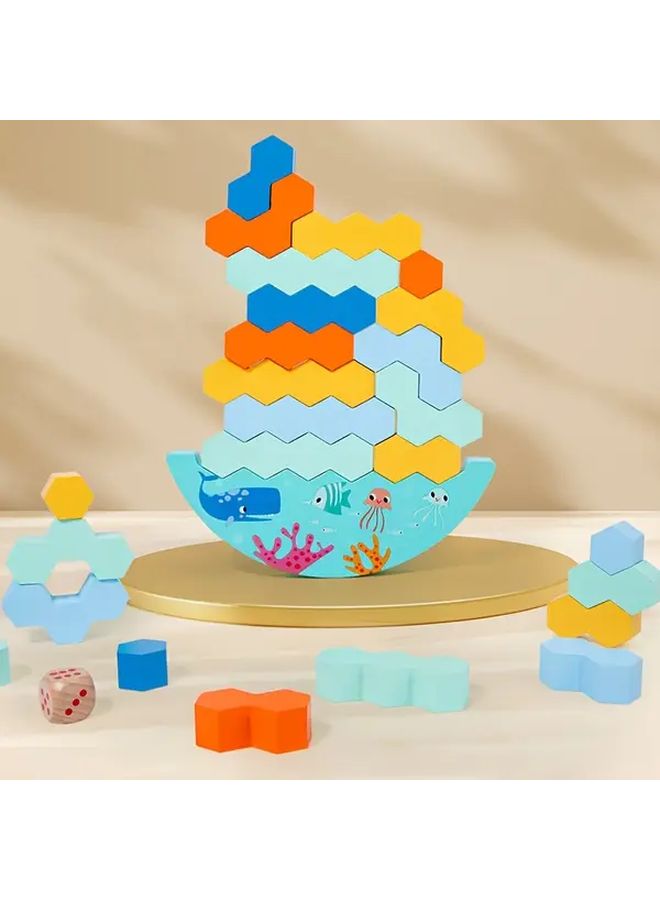 27pcs Wooden Balance Stacking Blocks Color Recognition Hand Eye Coordination Birthday Gift - Image 4