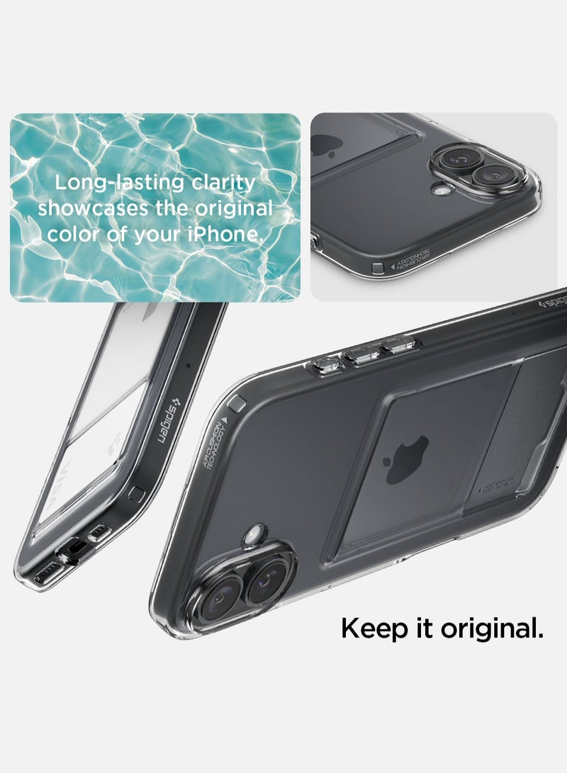 Spigen Crystal Slot iPhone 16 Plus Case Cover (2024) with 1 Card Slot - Crystal Clear - Image 3