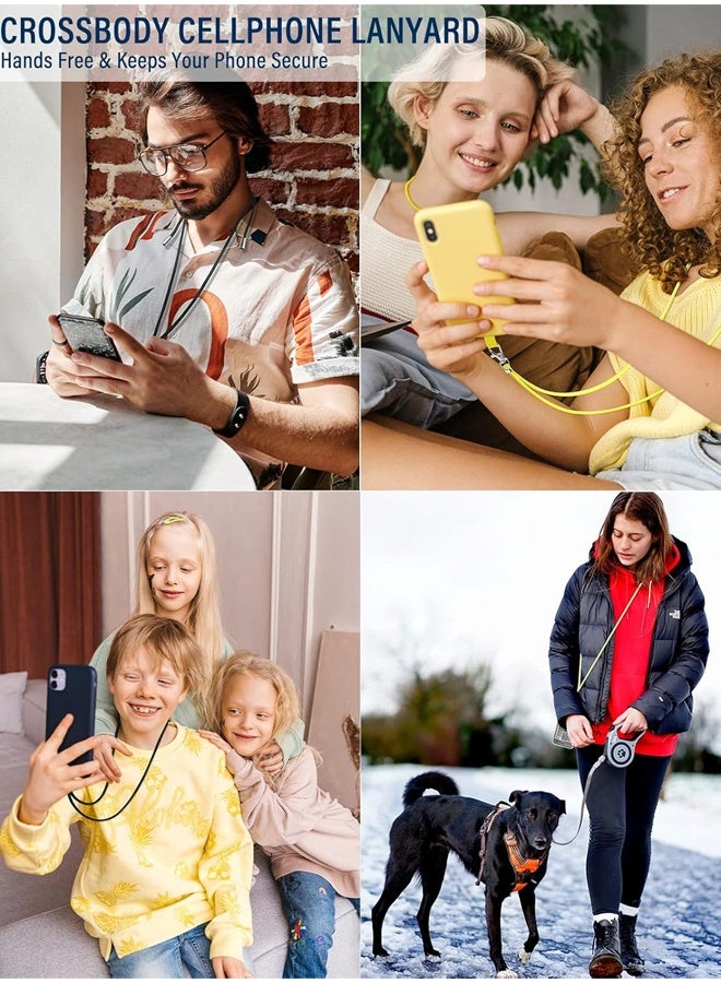 حبل هاتف محمول عالمي، حبل كروس بودي مع حزام رقبة من النايلون قابل للتعديل، متوافق مع كل هاتف محمول (أسود، رمادي) - Image 5