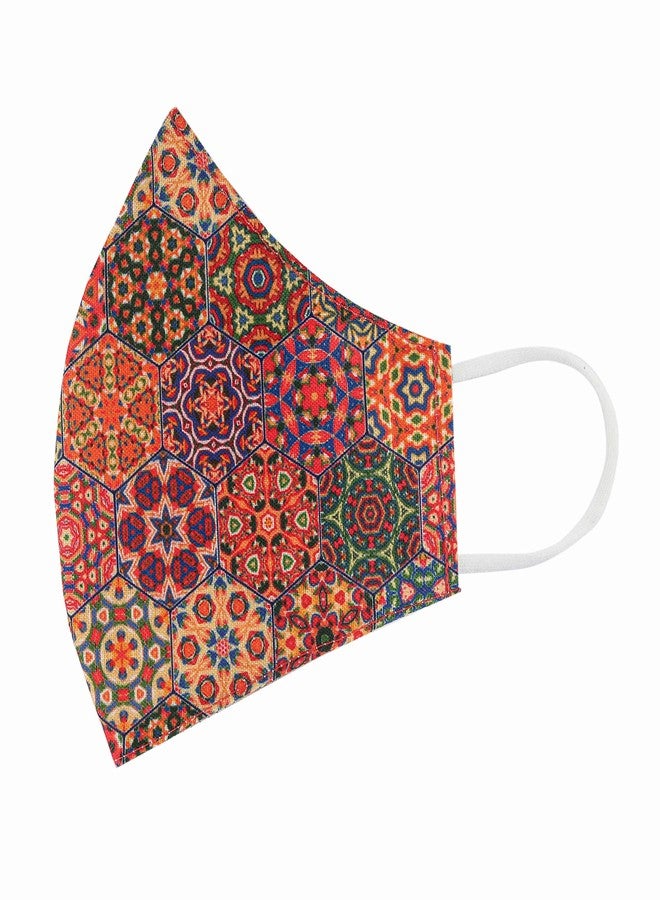 STAR WORK Cotton Reuseable Face Mask (Without Valve, Pack of 6) for Men & Women, Multi Flower Mask - Image 2