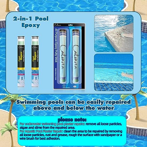 Calvana Underwater Pool Putty Epoxy - 2 Part Set, Quick Set for Spa, Hot Tub, & Pool Leak Repair - Bonds to Fiberglass, Concrete & More - 8 oz Total, Easy DIY Waterproof Sealant – Work Like Magic - Image 5