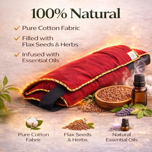 Aksobha Herbal Heating Pad for Knee and Elbow Pain Relief (Pack of 1) – Handmade Hot & Cold Therapy Pack with Seeds & Essential Oils | Microwaveable Reusable Cotton Pain Relief Wrap (Assorted Colours) - Image 4