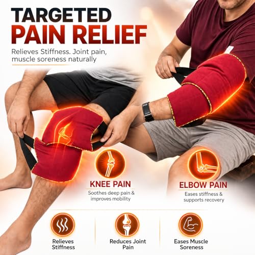 Aksobha Herbal Heating Pad for Knee and Elbow Pain Relief (Pack of 1) – Handmade Hot & Cold Therapy Pack with Seeds & Essential Oils | Microwaveable Reusable Cotton Pain Relief Wrap (Assorted Colours) - Image 3