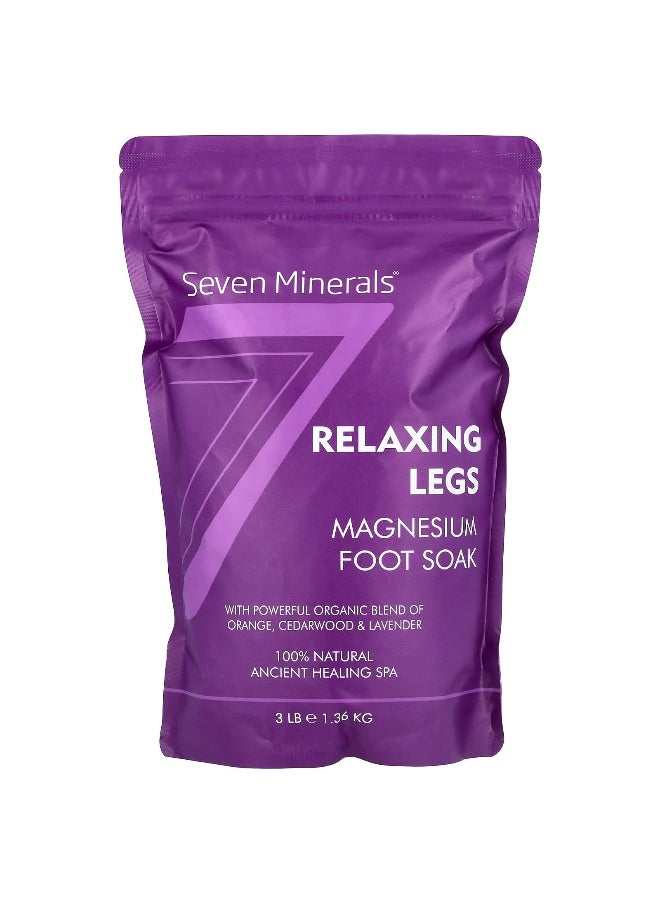 Seven Minerals Seven Minerals, Relaxing Legs, Magnesium Foot Soak, Orange, Cedarwood & Lavender, 3 lb (1.36 kg)  - Image 1