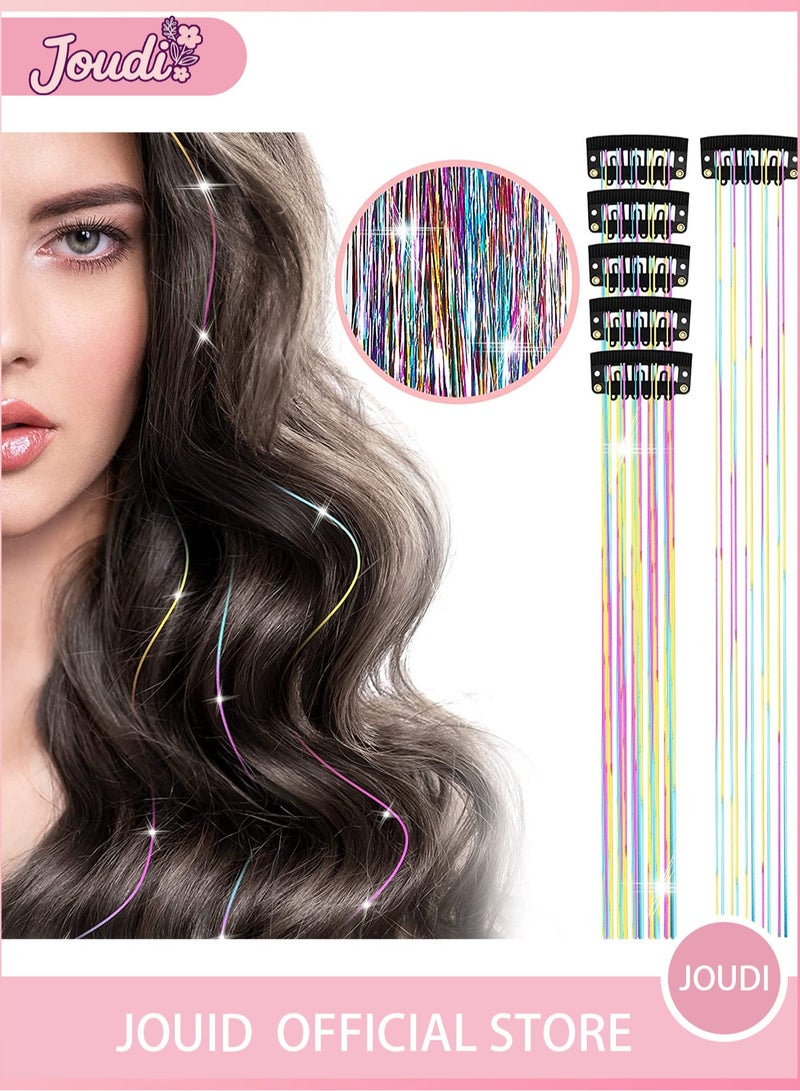 Joudi Clip in Tinsel Hair -  Hair Tinsel Kit | Multi-Colour Hair Glitter Extensions for Women Girl | Sparkle Festival Accessories for Christmas & New Year Parties (Colorful)​ - Image 1