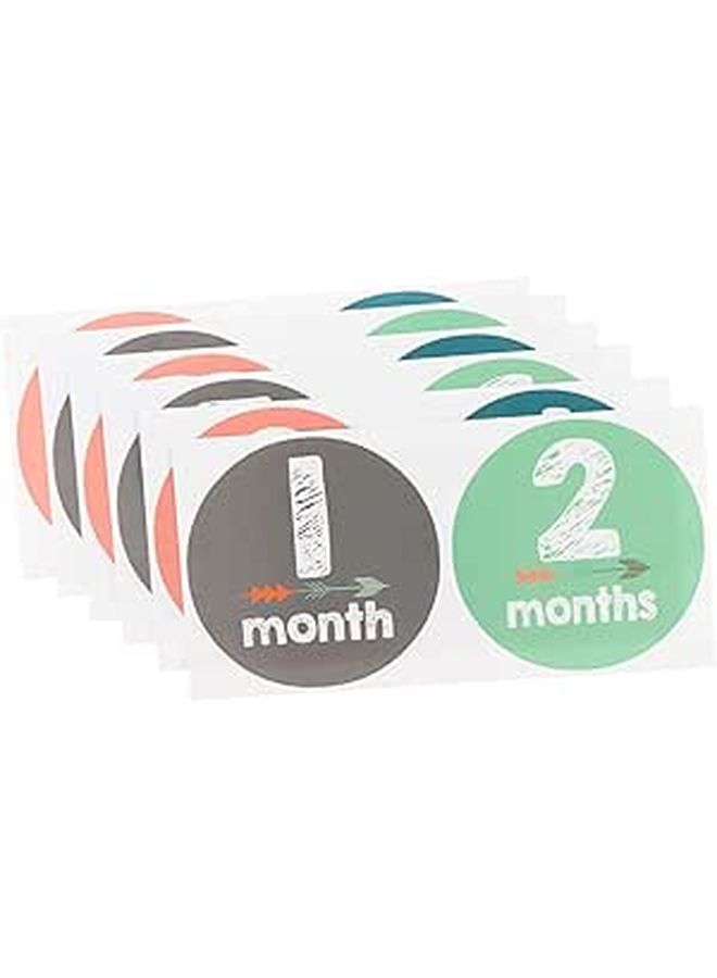 12Pcs Milestone Stickers for Newborn Photo Shoots Self Adhesive Monthly Decals - Image 1