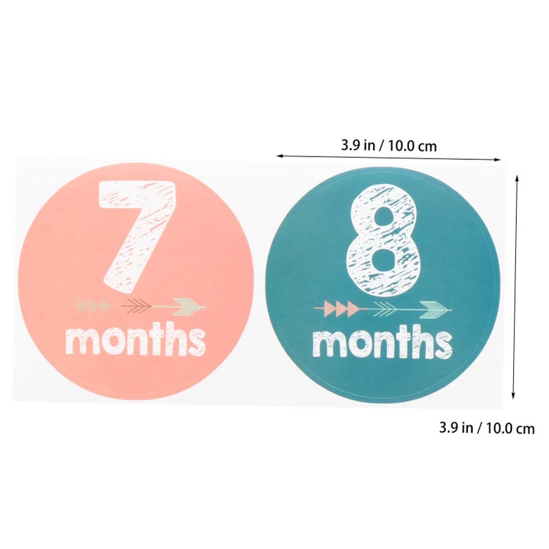 12Pcs Milestone Stickers for Newborn Photo Shoots Self Adhesive Monthly Decals - Image 5