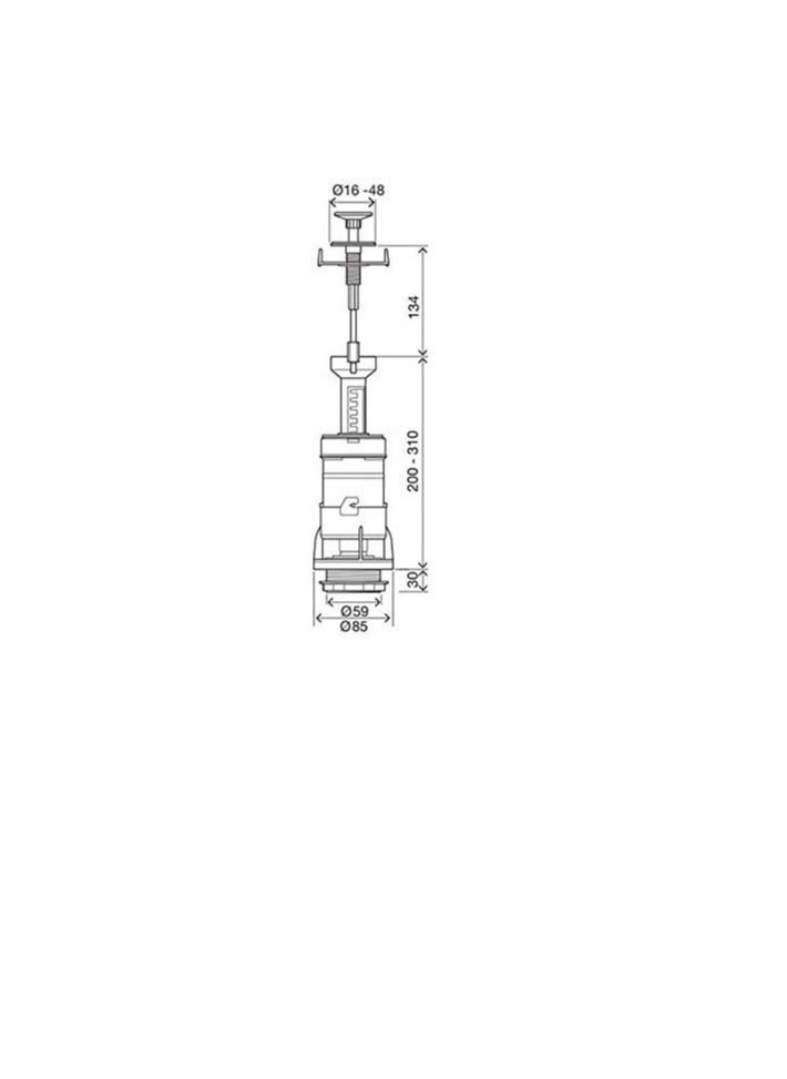 Generic - OLI Push Eco + Unibottom Single Flush Mechanism with Bottom Inlet Valve for Bathroom Fittings - Image 1