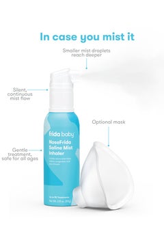 NoseFrida Saline Mist Inhaler – 100% Sterile Saline, Drug-Free, Gentle Micro-Mist for Congestion & Sore Throat Relief, Safe for All Ages – 80g - pzsku/ZC6A962FDA6CE43B95DD0Z/45/1741257243/f089adb2-94e2-4590-a7f0-a1c60b2b3168