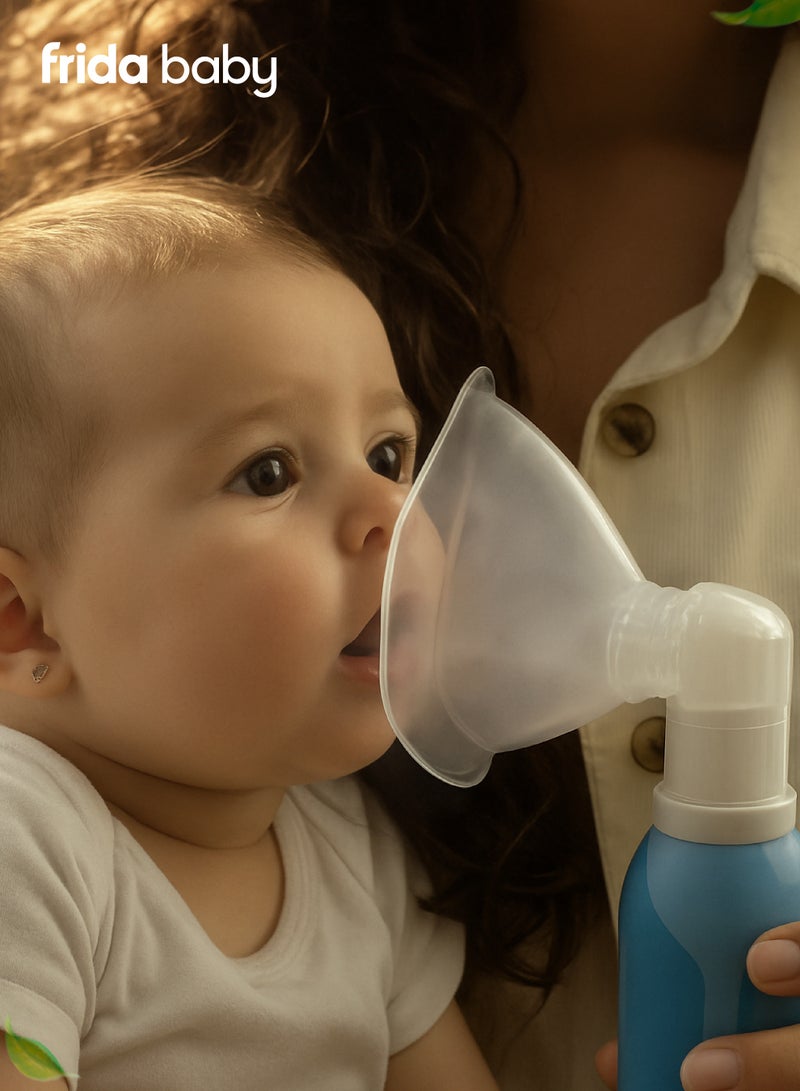 fridababy NoseFrida Saline Mist Inhaler – 100% Sterile Saline, Drug-Free, Gentle Micro-Mist for Congestion & Sore Throat Relief, Safe for All Ages – 80g - Image 2