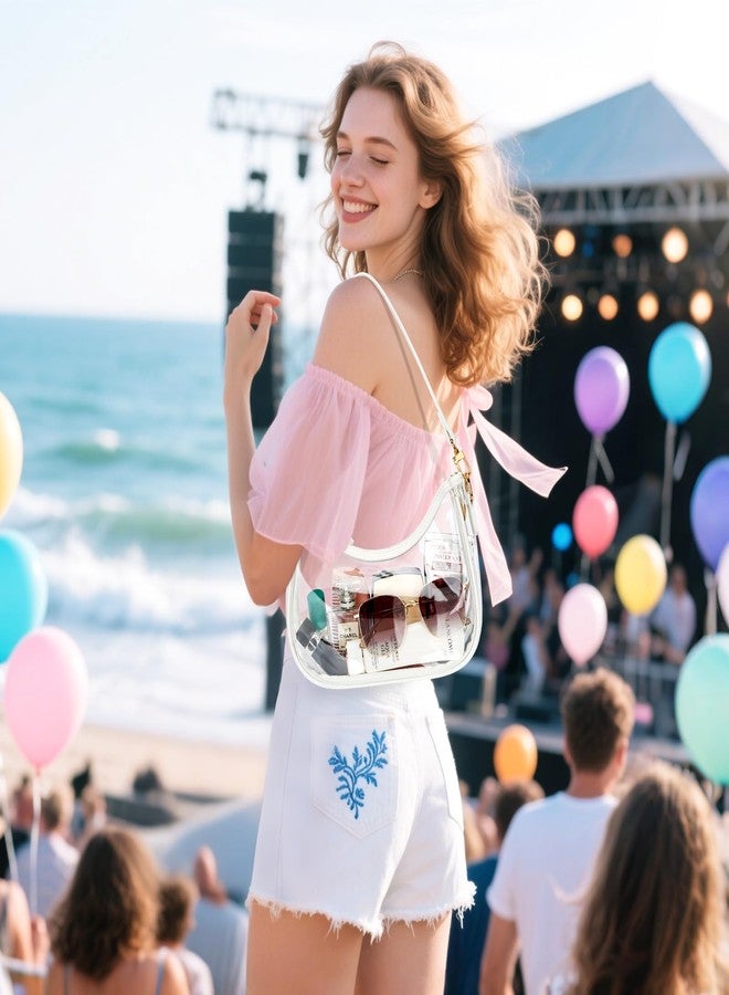 KKXIU Clear Purse Shoulder Bag for Women Cute Hobo and Tote Handbags Concert Clear Bags for Stadium Events - Image 2