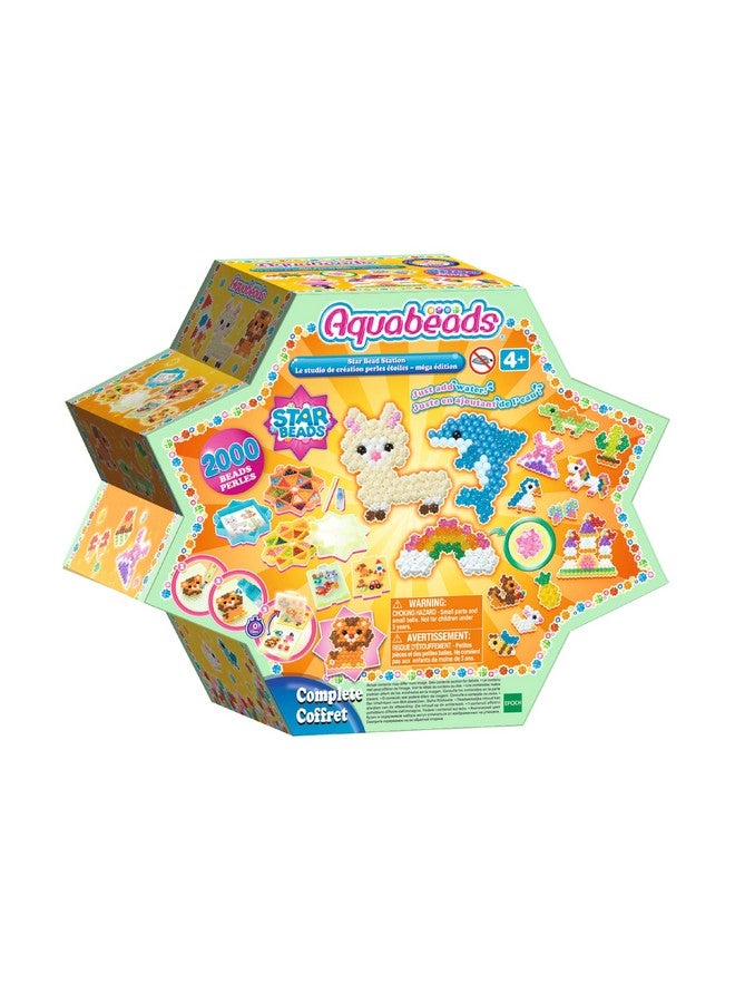AquaBeads Star Bead Station Complete Arts & Crafts Bead Kit for Children - Over 2,000 Beads, Including Star Beads and Double Sided Bead Pen Tool, Small - Image 1
