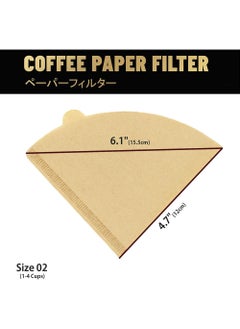 Bincoo Coffee Drip Filter Paper 100 PCs, V 02 60° Cone Coffee Filters, 1-4 Cup, Disposable for Pour Over, Good for Black Coffee Machine  (Size V02 Natural Unbleached)  - Image 2