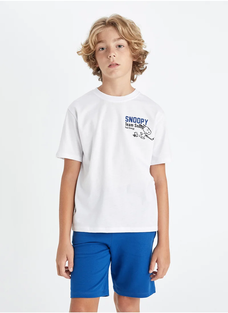 ديفاكتو Snoopy Crew Neck Short Sleeve T-Shirt