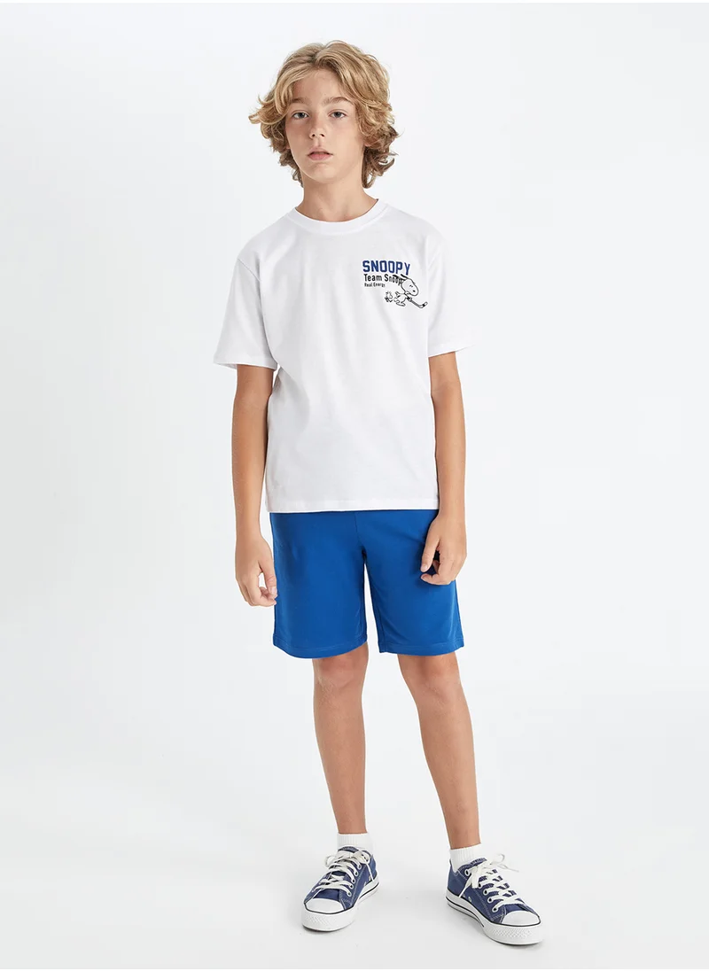 ديفاكتو Snoopy Crew Neck Short Sleeve T-Shirt