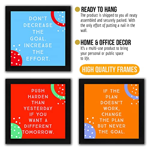 Interio Crafts Multicolor Motivational Quote Framed Posters, Set Of Motivational Framed Poster, Synthetic Wood Poster, Size : 9 X 9 inches. - Image 2