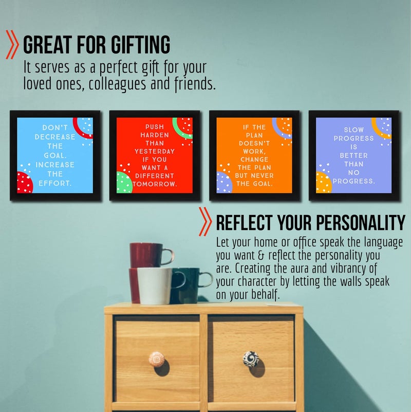 Interio Crafts Multicolor Motivational Quote Framed Posters, Set Of Motivational Framed Poster, Synthetic Wood Poster, Size : 9 X 9 inches. - Image 5