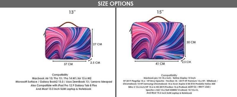 Probus Abstract Swirling Canvas Printed Laptop Sleeve Case Cover for Macbook/Laptop | Compatible with 15.6" Laptops - Image 3