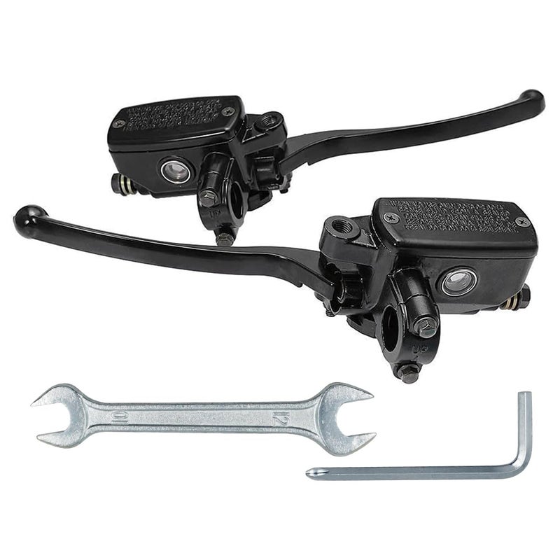 Triumilynn 7/8 Inch 22mm Brake Clutch Master Cylinder Replacement for Hon-da Yamaha Suzuki Kawasaki  7/8"" Handlebar for Universal Motorcycle - Left & Right(Black) - Image 1