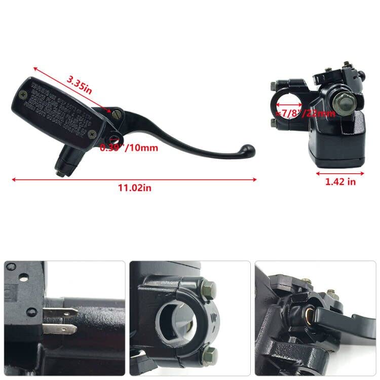 Triumilynn 7/8 Inch 22mm Brake Clutch Master Cylinder Replacement for Hon-da Yamaha Suzuki Kawasaki  7/8"" Handlebar for Universal Motorcycle - Left & Right(Black) - Image 3