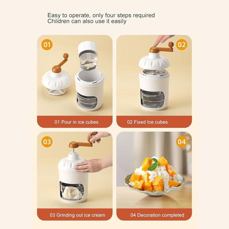 آلة تقطيع الثلج اليدوية، كسارة يدوية، صانع مخروط الثلج المحمول للمطبخ، النزهات الخارجية - Image 3