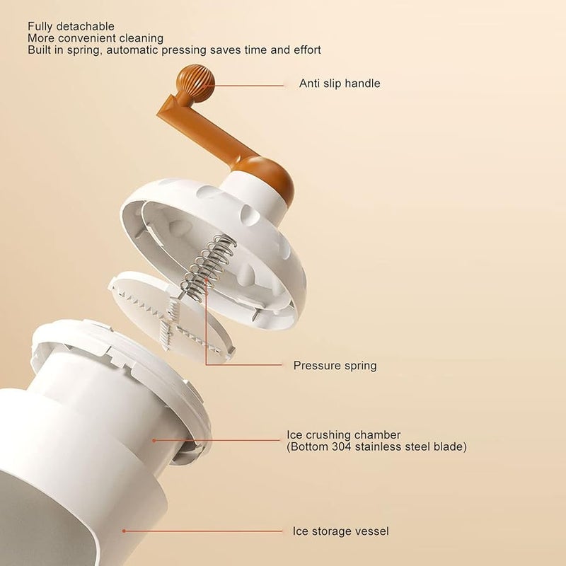 آلة تقطيع الثلج اليدوية، كسارة يدوية، صانع مخروط الثلج المحمول للمطبخ، النزهات الخارجية - Image 4