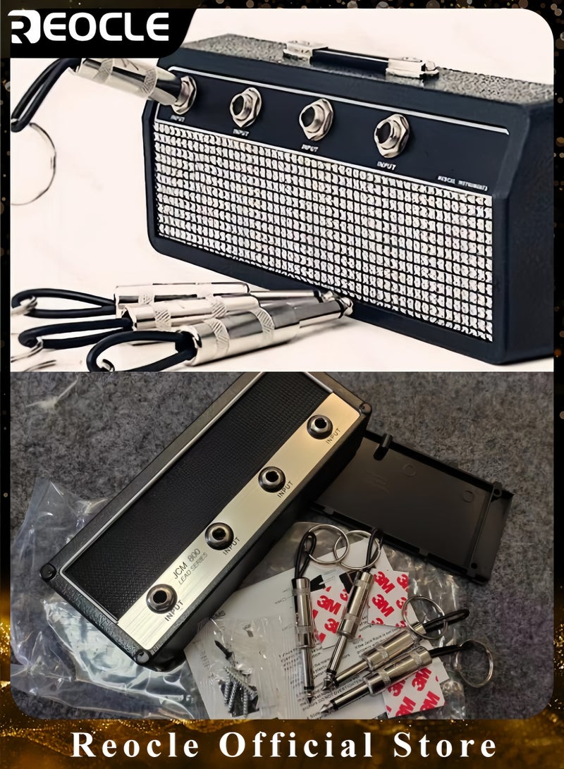 ريوكل ملصق خلفي بدون ثقب، سلسلة مفاتيح، صندوق تخزين مفاتيح، حامل مقبس صغير، رأس مكبر صوت، حامل مفاتيح مع 4 سلاسل مفاتيح - Image 1