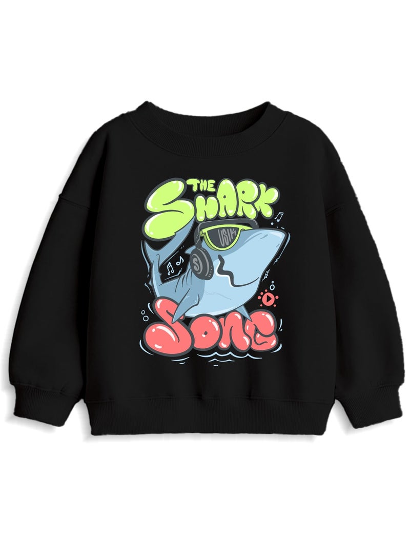 minicult Cotton Blend Full Sleeves Crew Neck Regular Sweatshirt for Kids with Fun Prints(Shark)(Pack of 3)(7-8 Years), Multicolor - Image 5