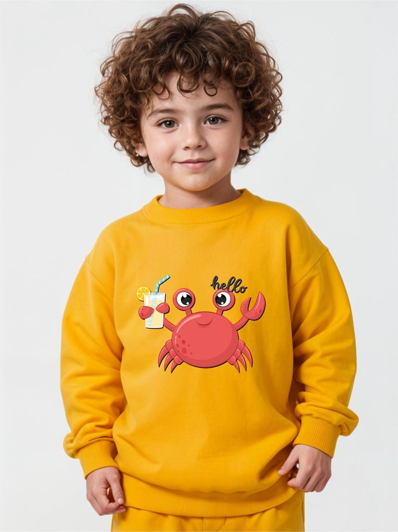 minicult Cotton Blend Full Sleeves Crew Neck Regular Sweatshirt for Kids with Fun Prints(Shark)(Pack of 3)(7-8 Years), Multicolor - Image 4