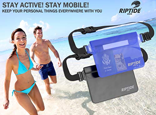 Riptide Waterproof Fanny Pack Pouch (2 Pack) for Men & Women Dry Bag Water Resistant with Adjustable Waist Strap - Protects Valuables at Water Sports (White) - Image 4