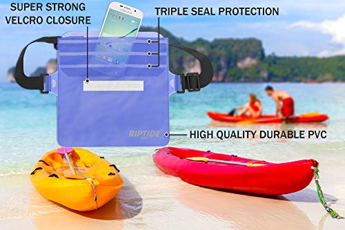 Riptide Waterproof Fanny Pack Pouch (2 Pack) for Men & Women Dry Bag Water Resistant with Adjustable Waist Strap - Protects Valuables at Water Sports (White) - Image 3