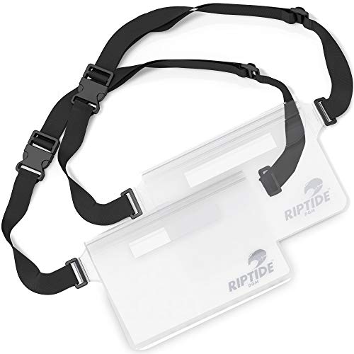 Riptide Waterproof Fanny Pack Pouch (2 Pack) for Men & Women Dry Bag Water Resistant with Adjustable Waist Strap - Protects Valuables at Water Sports (White) - Image 1