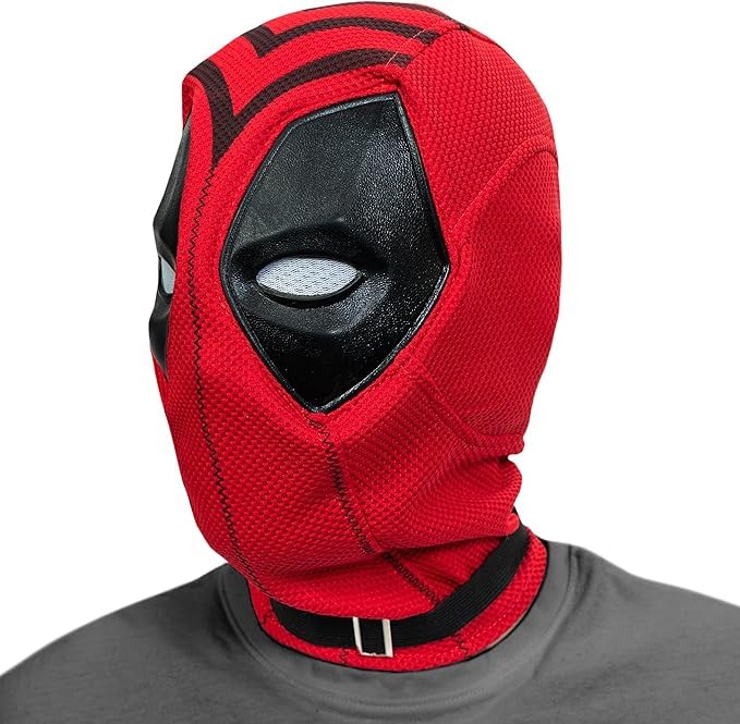 Zadin Red Superhero Cosplay Mask â€“ Realistic Full Face Costume Mask for Halloween, Dress-Up, Disfraz and Cosplay, 14+ - Image 1