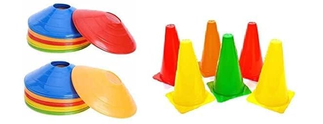 CRAZX New Combo of Agility Ladder 4 m with 10 Rungs; 6 Marker Cones (6-inch), Multicolour Saucer Cones Set of 20 and Agility Hurdles 6 inch 6 pcs - Image 2