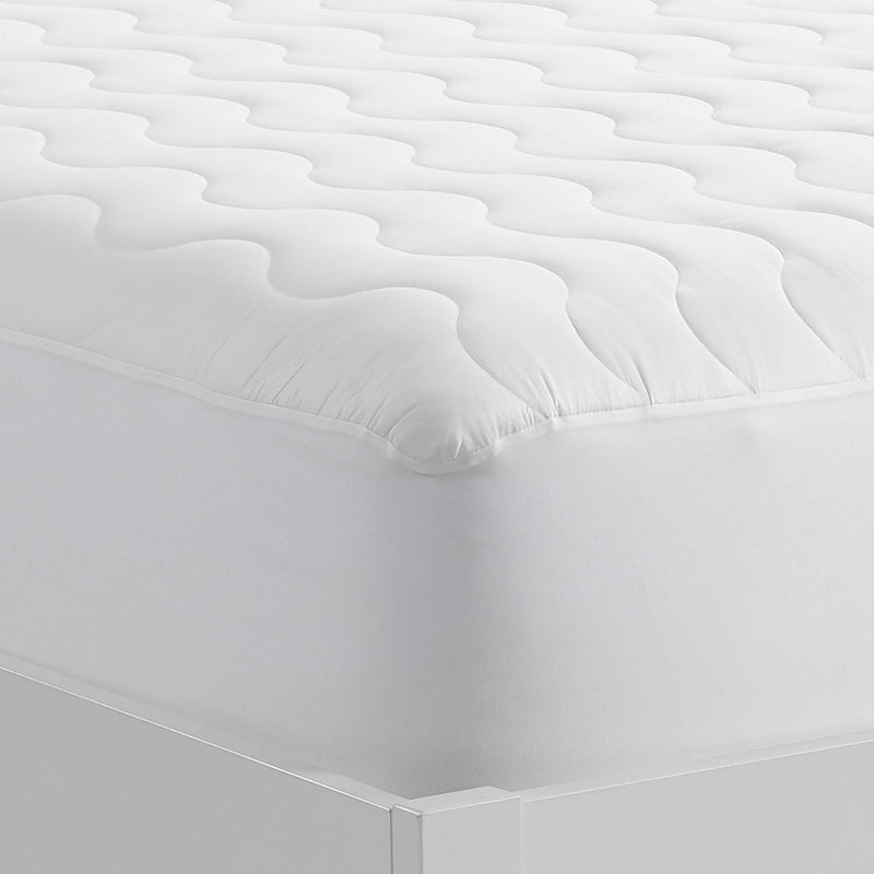 Serta Air Dry Basic Comfort Performance Fabric Quilted Mattress Pad, Cooling and Breathable Mattress Cover, Moisture Wicking Protection with 15" Deep Pocket, Twin, White - Image 3