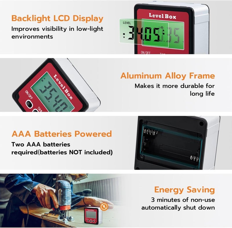 Digital LCD Shopping Gauge Inclinometer, Store Finder Inclinometer, Angle Gauge - Image 4