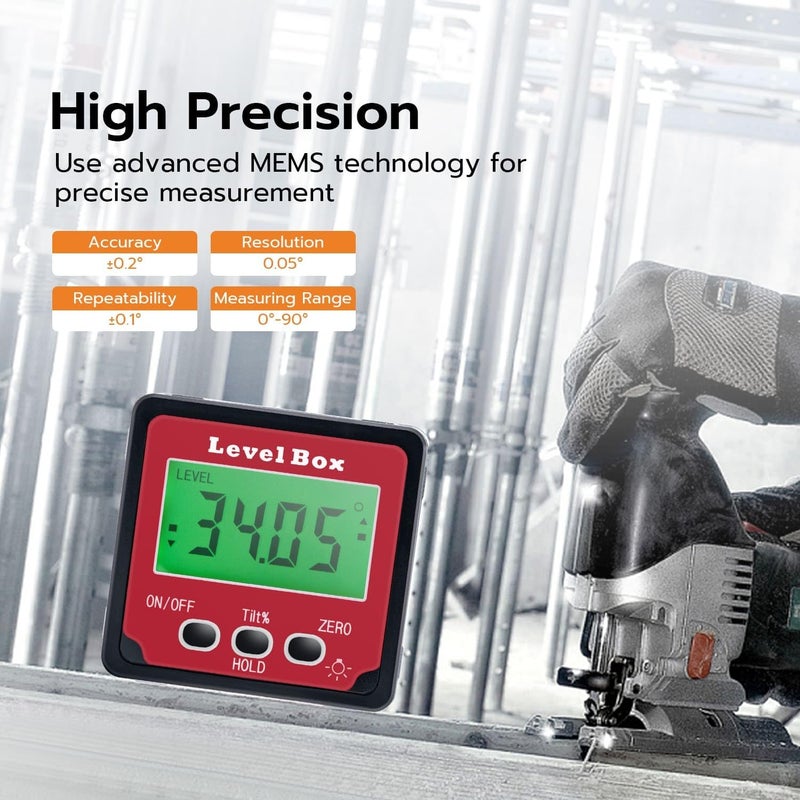 Digital LCD Shopping Gauge Inclinometer, Store Finder Inclinometer, Angle Gauge - Image 2