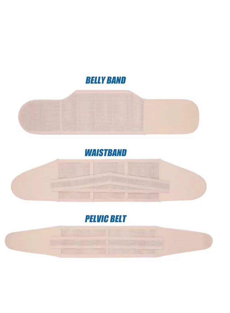 3 in 1 Postpartum Belly Corset Belt for Supporting Recovery Body Shaper Wrap Waist Pelvis and Around the Stomach very Comfortable Breathable and Under Clothes for Women Trimmer Bandage Shapewear- M