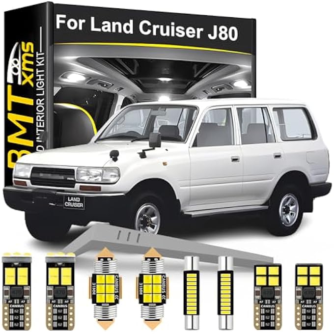 BMT xms مجموعة إضاءة داخلية LED مكونة من 15 قطعة بديلة لسيارة تويوتا لاند كروزر J80 1990-1997، مصابيح بيضاء باردة 6000 كلفن - Image 1