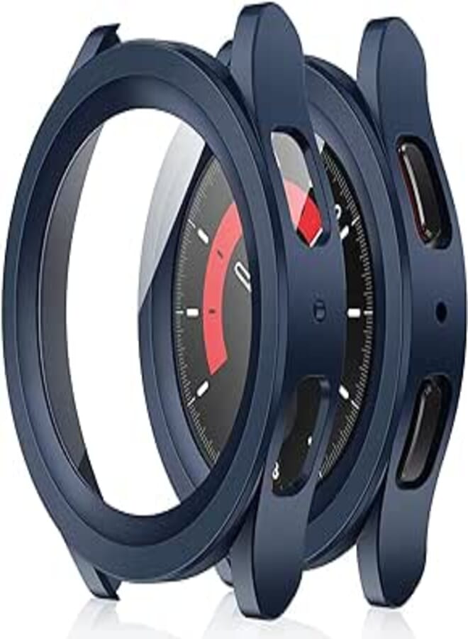 Next Next store Screen Protector Case Compatible with Samsung Galaxy Watch 5 Pro 45mm, Soft TPU Bumper Frame Full Protective Case Cover (Navy)
