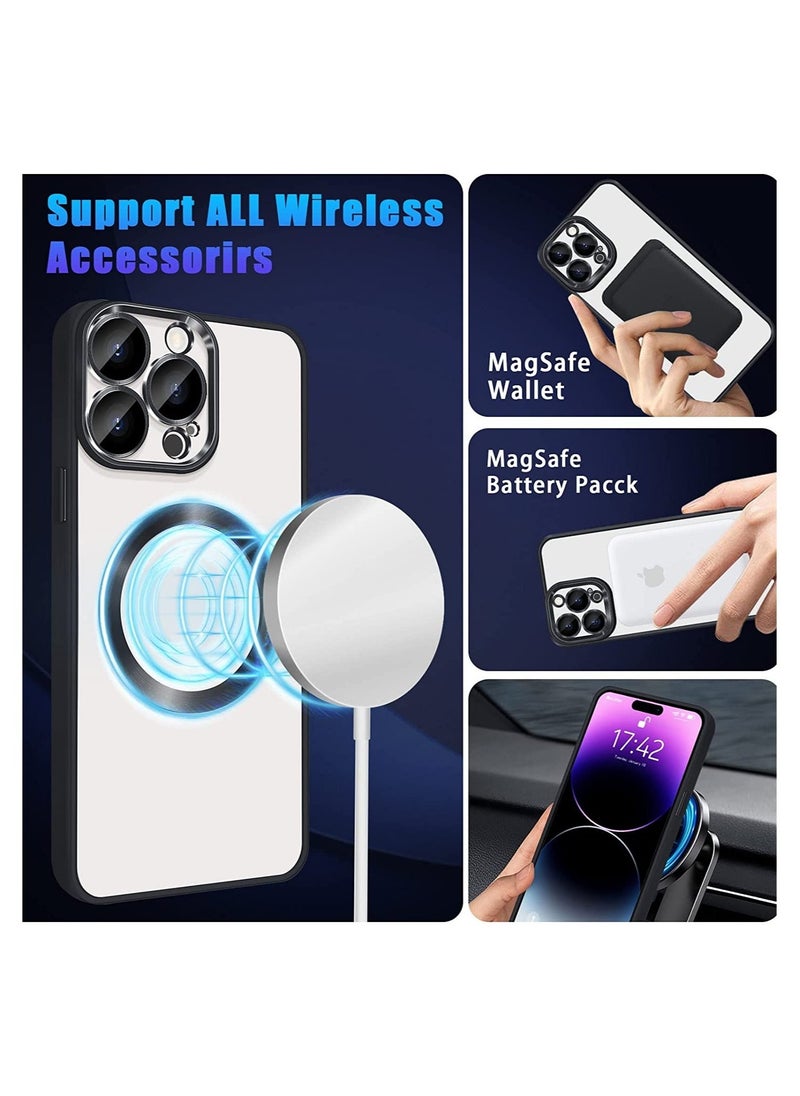 Raxoom Compatible with iPhone 14 Pro Max Case Magnetic with Full Camera Lens Protective,Electroplated Silicone Clear Shockproof Protective Case Cover 6.7 Inch - Image 2