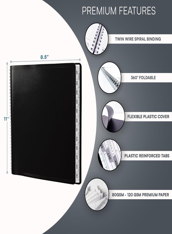 Ensight 2026 Appointment Book and Planner 8.5" x 11" Large Hourly Weekly Daily Schedule Book with Tabs, 15 Minute Time Slots, Black Calendar Organizer Jan 2026-Dec 2026 Appointment Planner - Black - Image 4