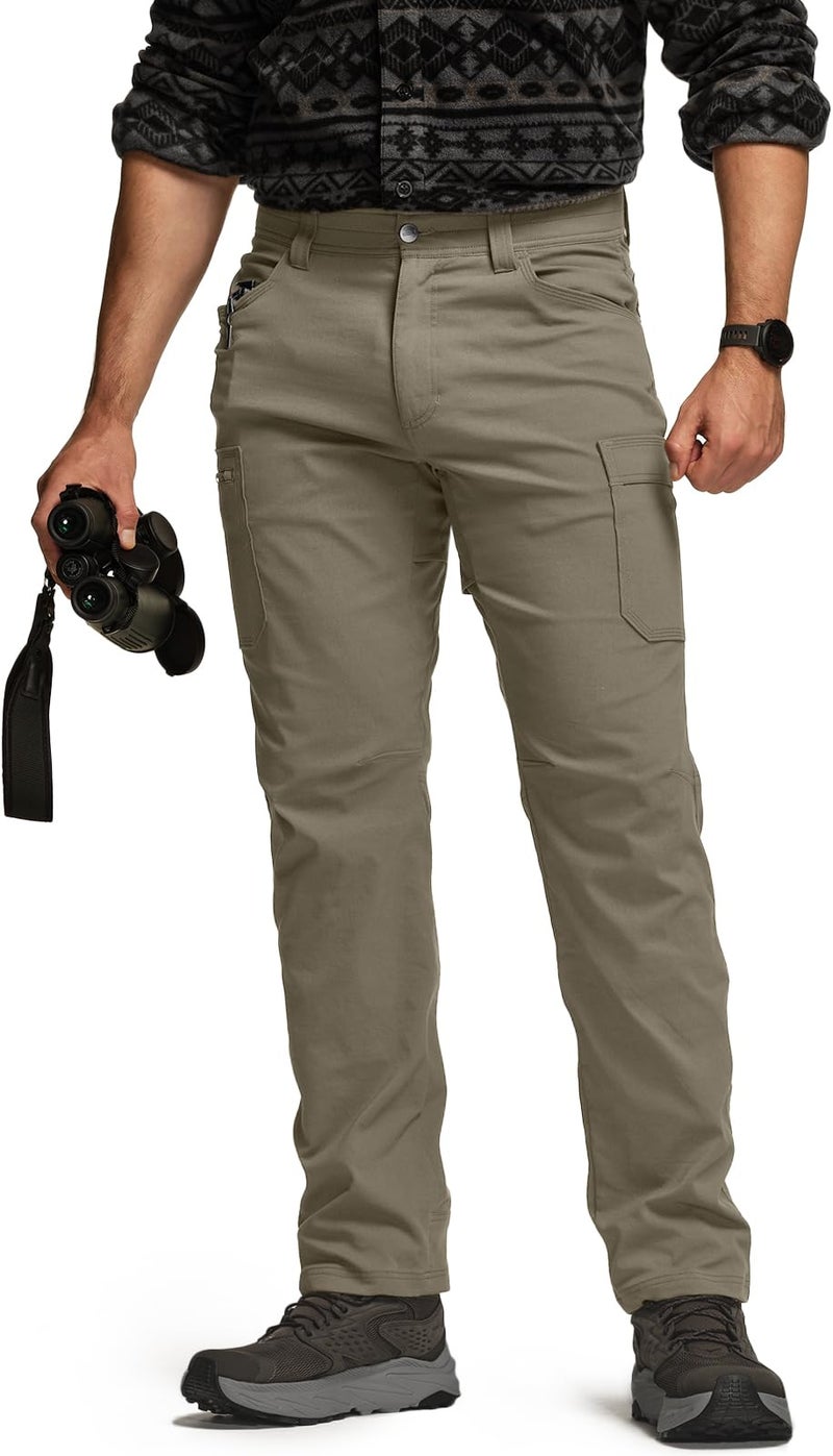 CQR Men's Active Flex Tactical Pants, Water Resistant Lightweight Stretch Cargo Work Hiking Pants, Sierra Sandstorm, 38W x 32L - Image 1