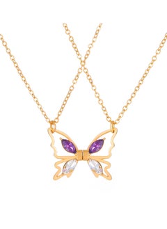 Magnetic cutout butterfly necklace set of two